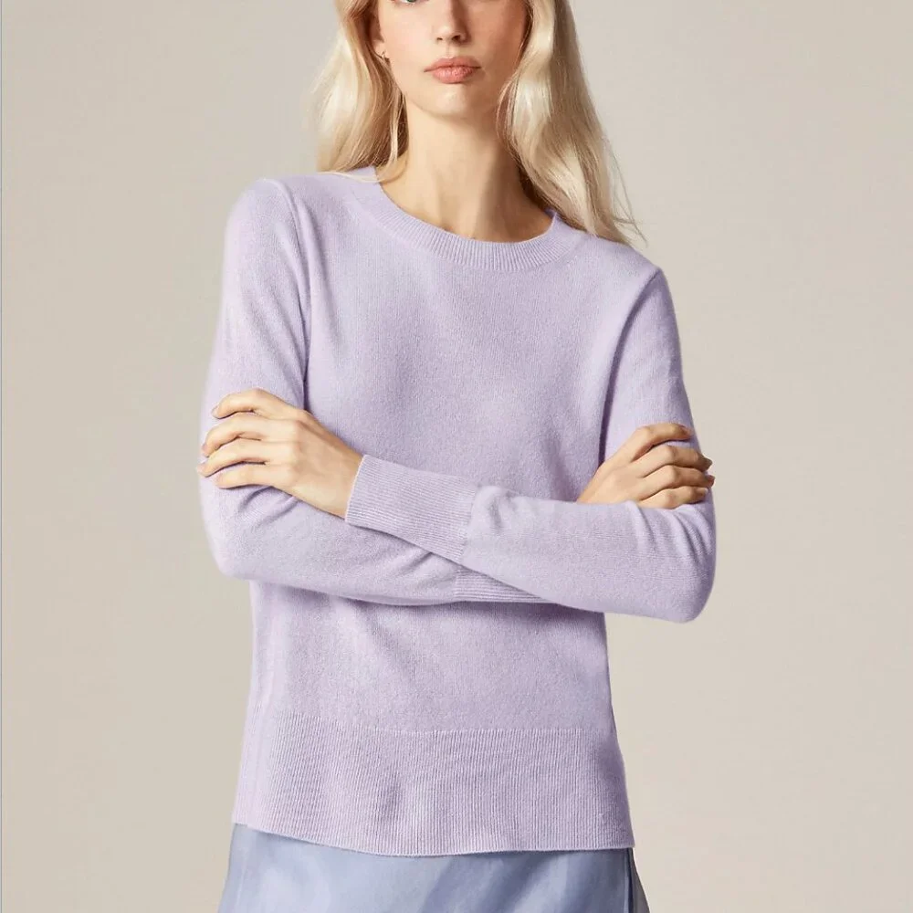 J. Crew Dark Pink Cashmere Classic-Fit Crewneck Sweater - Size S